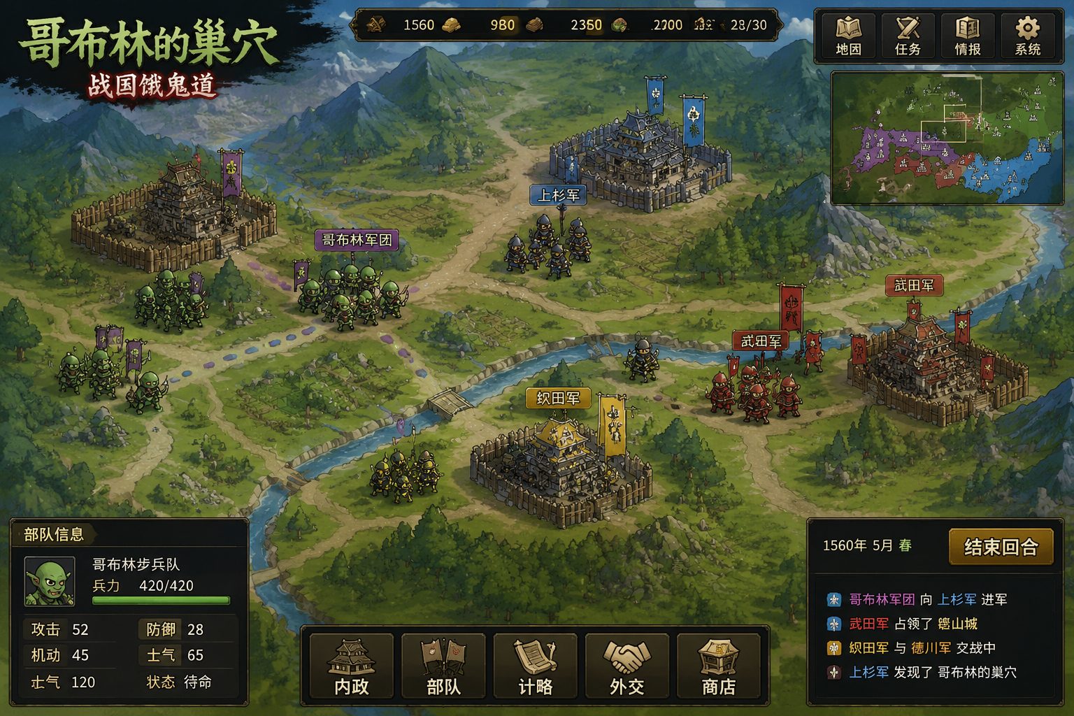 哥布林的巢穴 战国饿鬼道 角色路线 画面 5
